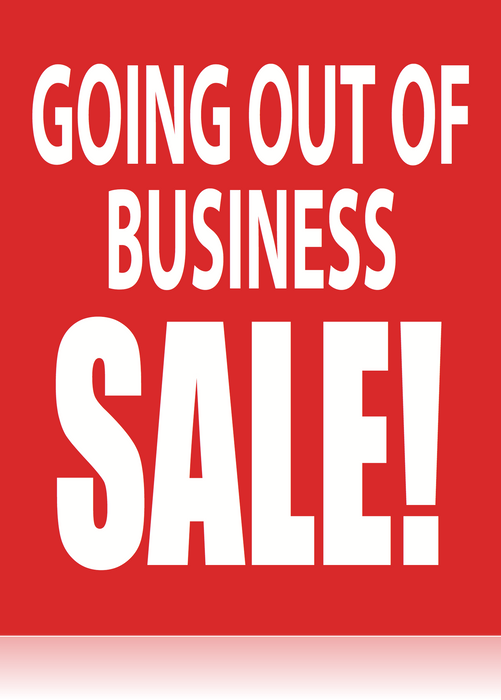 Going Out of Business Posters-Floor Stand Stanchion Signs-VALUE PACK