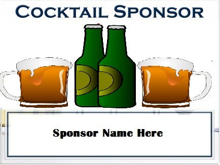 Golf Outing Hole Cocktail Sponsor Beer Signs & Stake-Custom Printed- 24"W x18"H