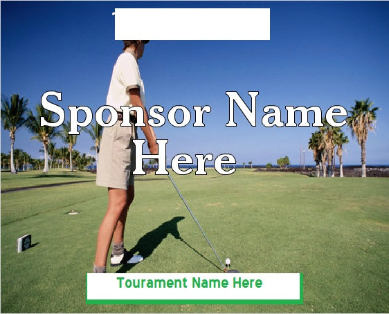 Golf Outing Hole Sponsor Signs & Stake-Tee Shot-Custom Printed- 24"x 18"