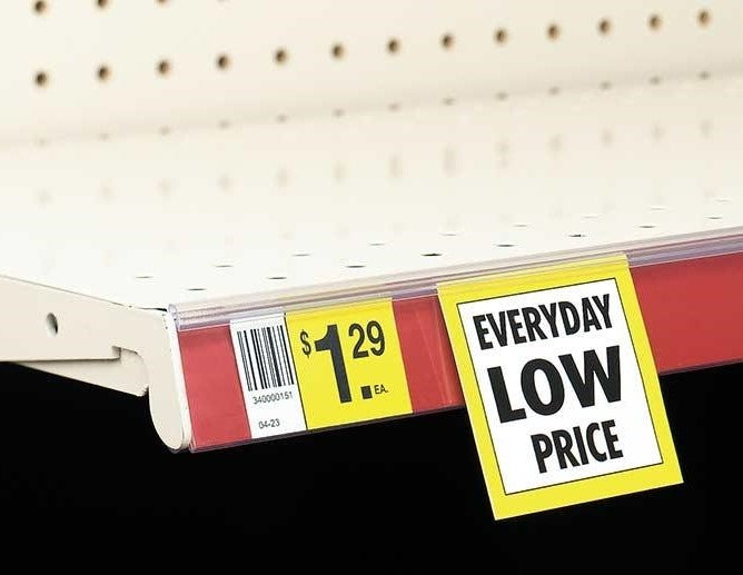 Gondola Clip-on Backless Sign/Price Tag Holders Info Strips-60 pieces