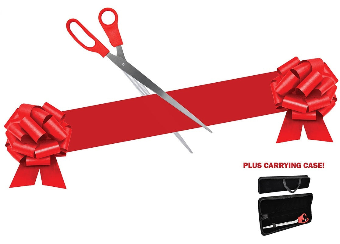 Crutello Giant Ribbon Cutting Ceremony Kit 21" Giant Scissor With 30  Ft Ribbon