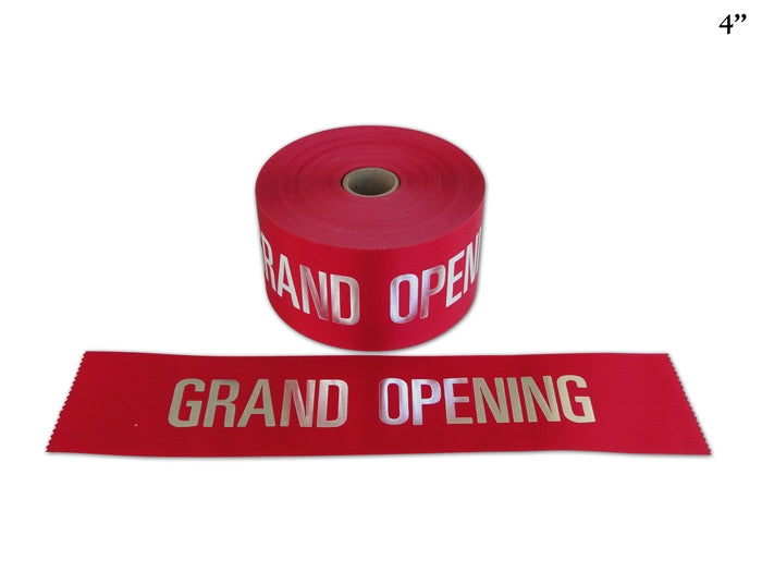 Grand Opening Ribbon with Silver Letters for Retail Stores or Supermarkets-4"W -50 yards