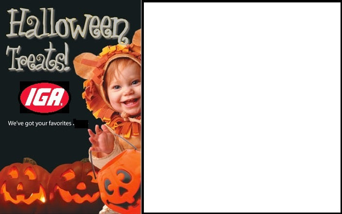 IGA Halloween Shelf Signs-Price Cards-11" W x 7" H -50 signs