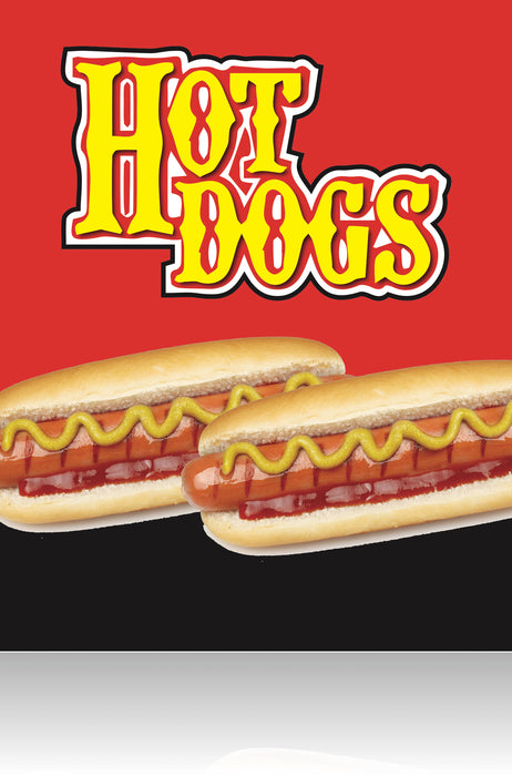 Hot Dog Floor Stand Stanchion Signs-22" W x 28" H