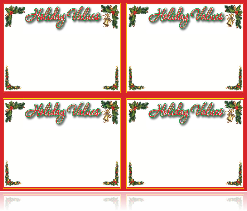 Holiday Values Laser Compatible Price Sign Cards Christmas retail