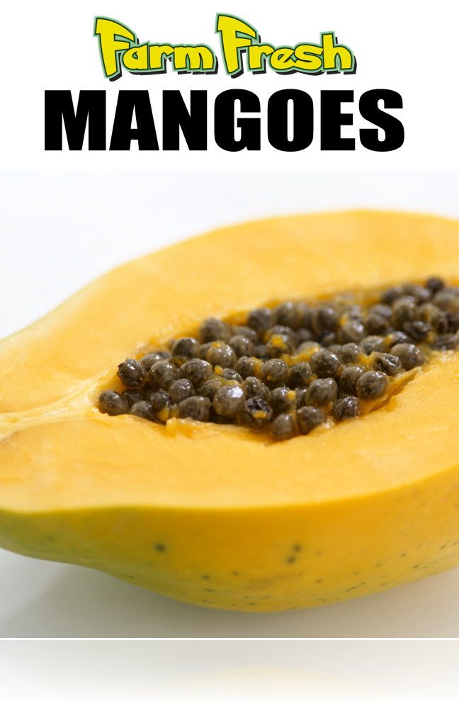 Farm Fresh Mangoes Hanging Sign Ceiling Danglers 22"W x 28"L