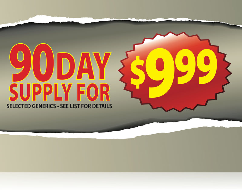 Pharmacy 90 day Refill Hanging Sign- 32"w x 24"h