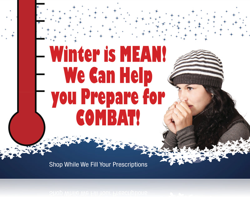 Pharmacy Winter Colds Hanging Sign- 32"w x 24"h