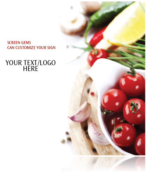 Semi Custom Produce Ceiling Dangler Sign- 22" W x 28" H