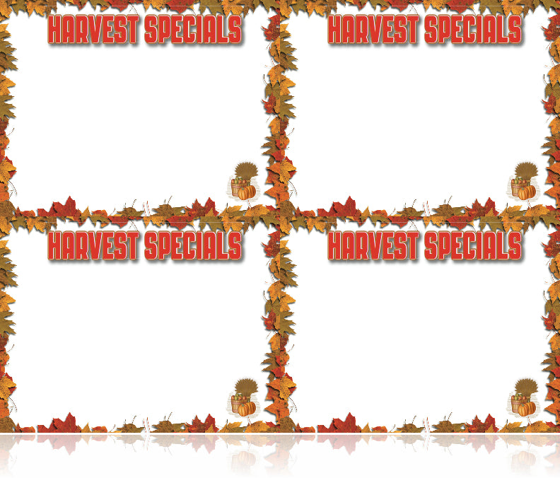 Harvest Specials Sign Cards Fall price cards for retail