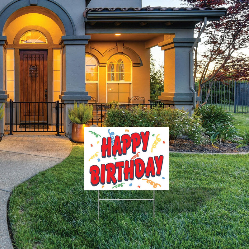 Happy Birthday Confetti Lawn Yard Sign