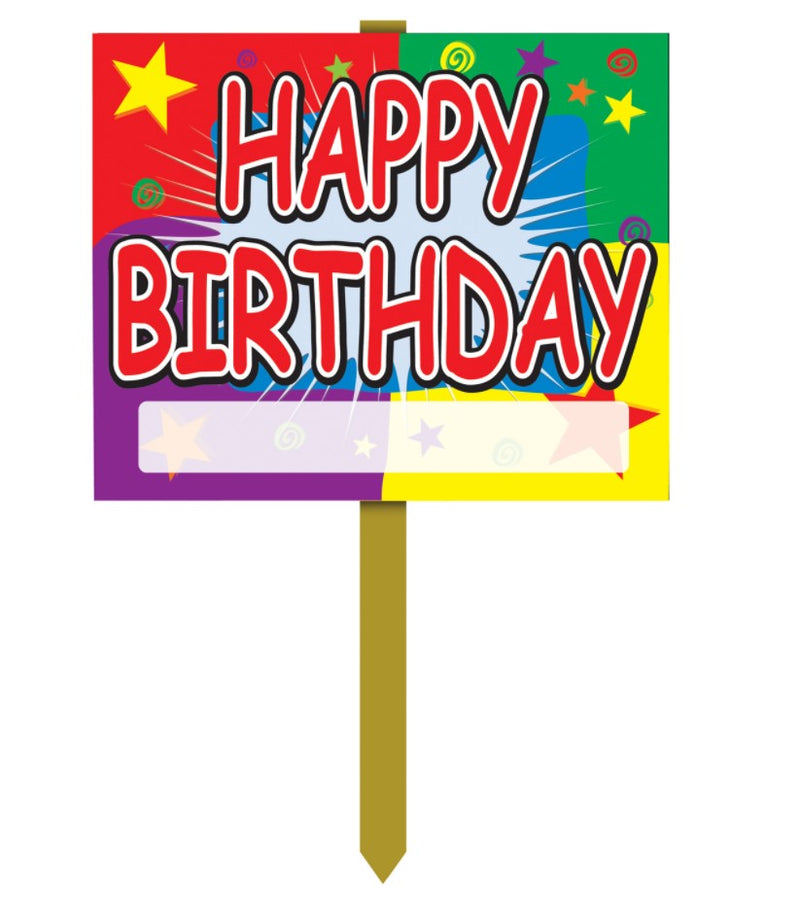 Happy Birthday Lawn Yard Signs-6 pieces
