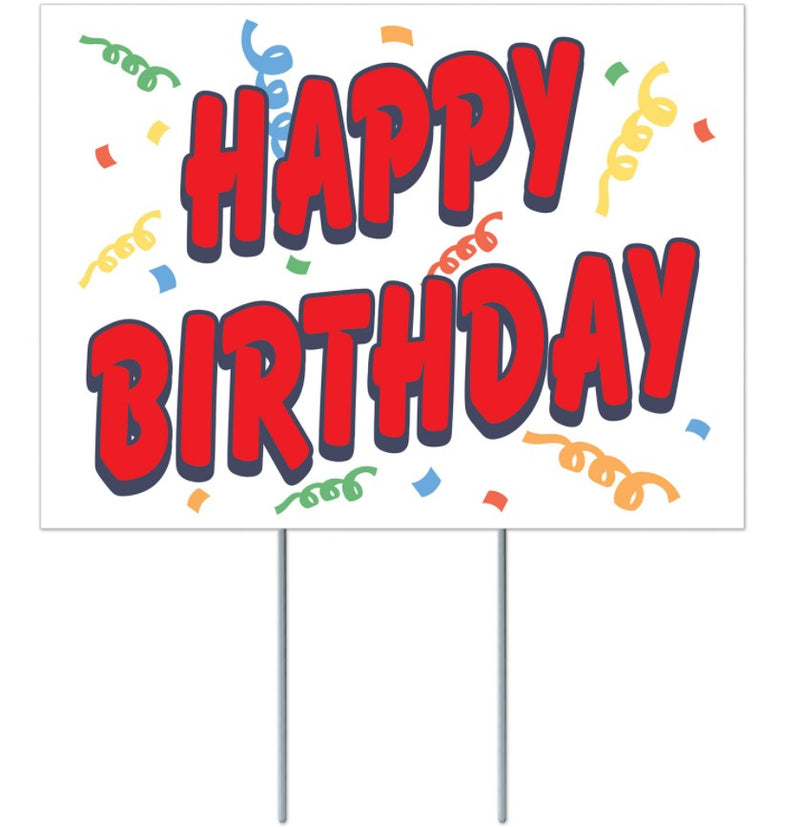Happy Birthday Confetti Lawn Yard Sign