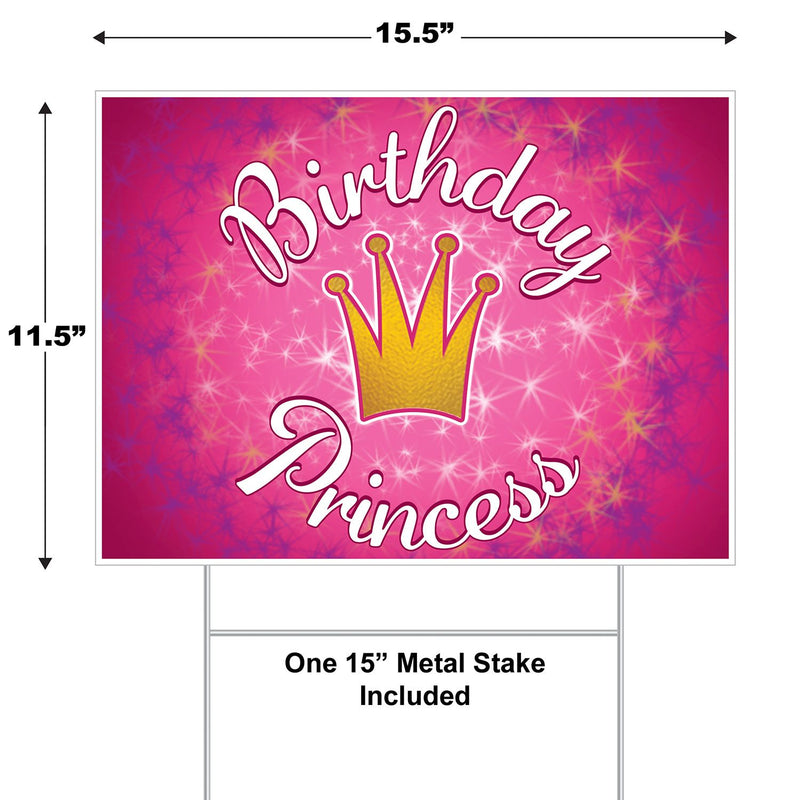 Happy Birthday Princess Lawn-Yard Signs-6 pieces