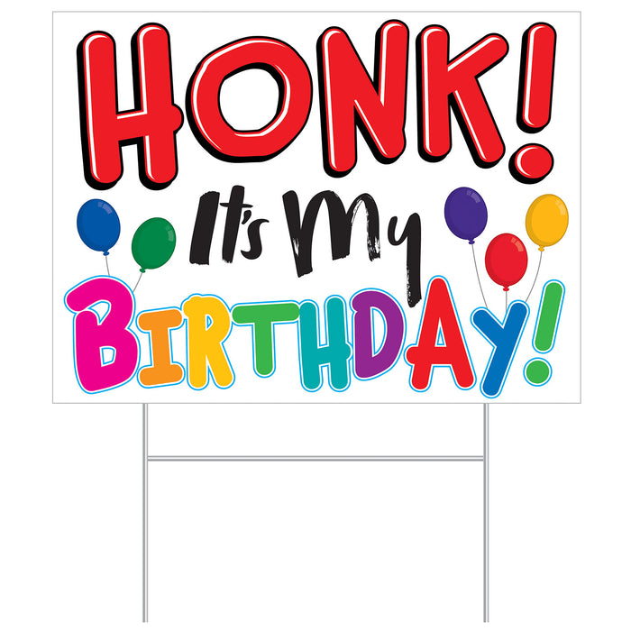 Honk It's My Birthday Lawn Yard Signs-6 pieces