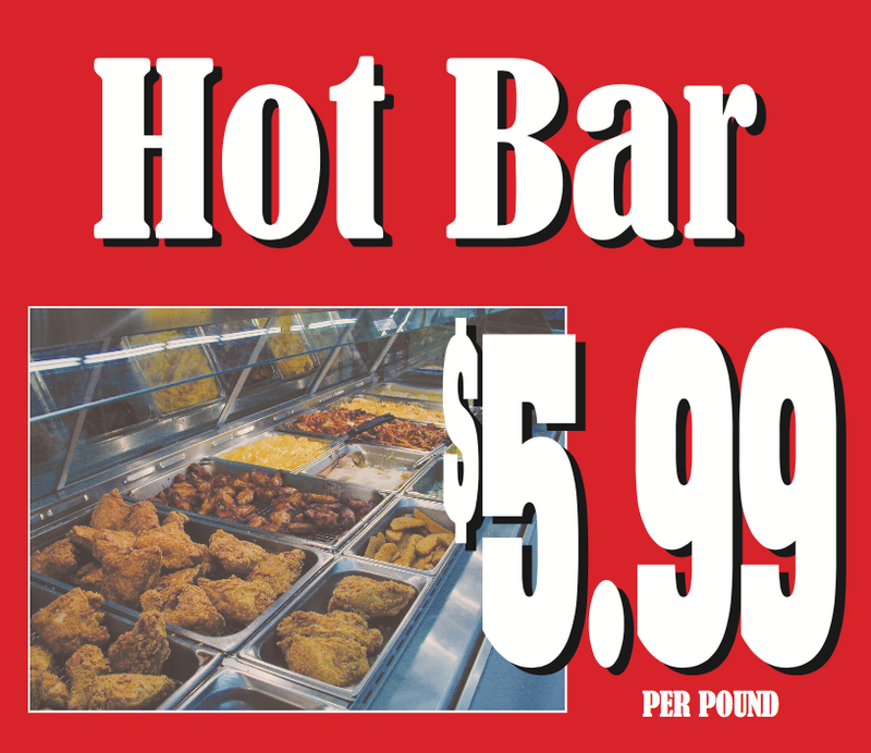 Hot Bar Hanging Sign 22" W x 22" L