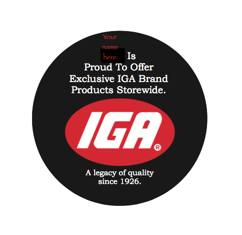 IGA Custom Printed Employee Buttons 