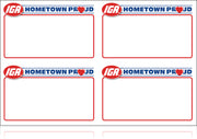 IGA Hometown Proud Shelf Signs- 4 up Price Card