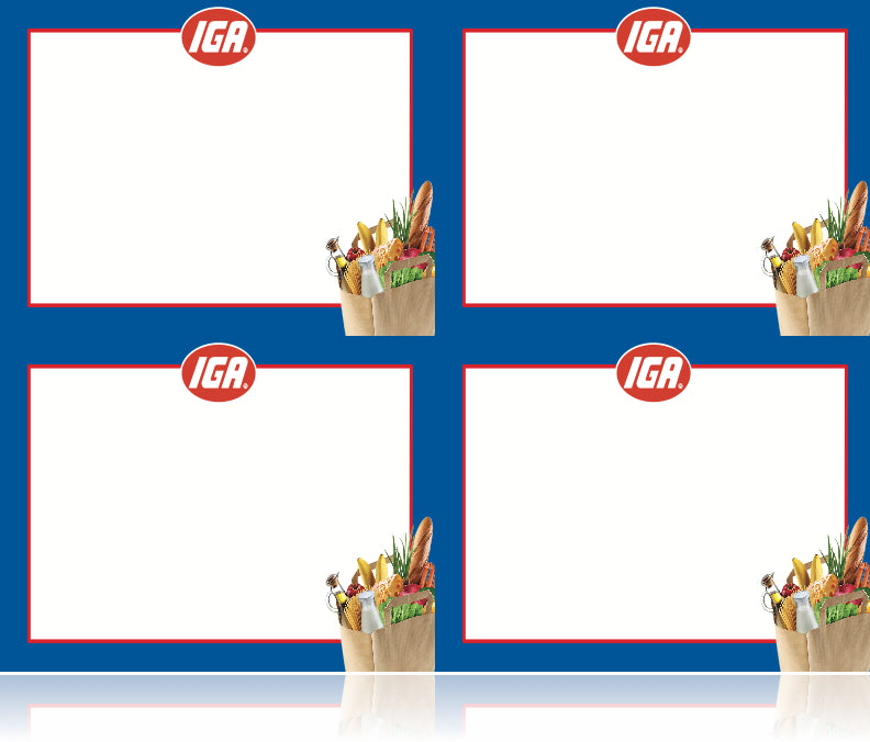 IGAShelf Signs-Grocery Department Laser Compatible Shelf Signs- 4 up