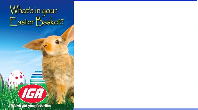 IGA Easter Shelf Signs-Price Cards-11 x 7 Laser Printer Compatible- 50 signs