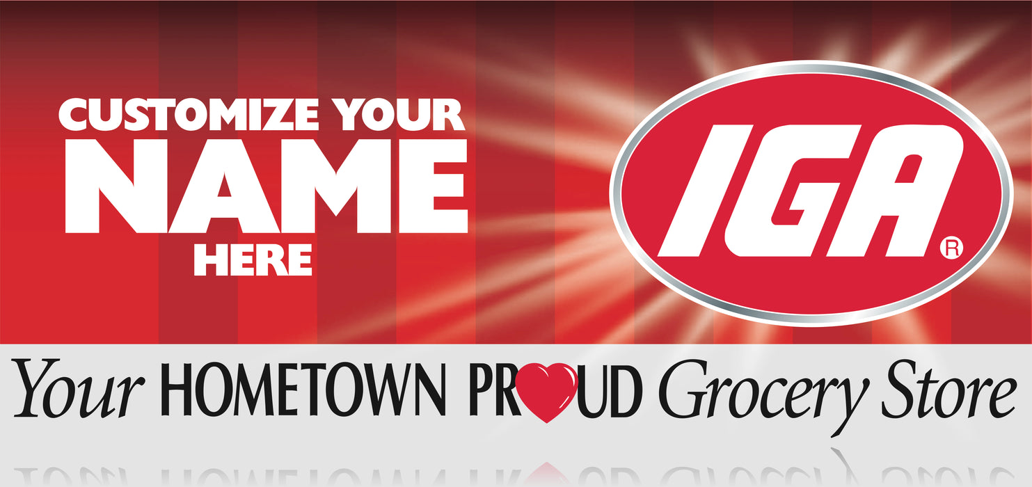 IGA Hometown Proud Semi-Custom Banner-5' x 3'