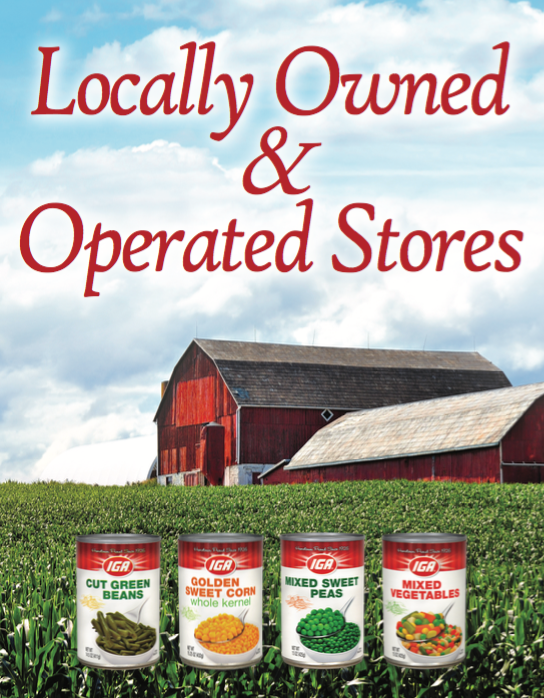 IGA Locally Owned & Operated Stanchion Sign