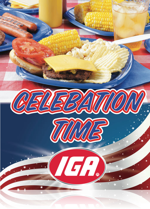 IGA Summer Cookout Celebration Stanchion Sign 22" x 28"