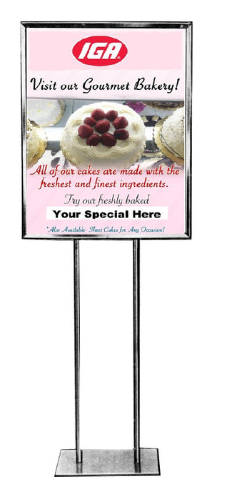 IGA Bakery Floor Stand Stanchion Signs-22" W x 28" H