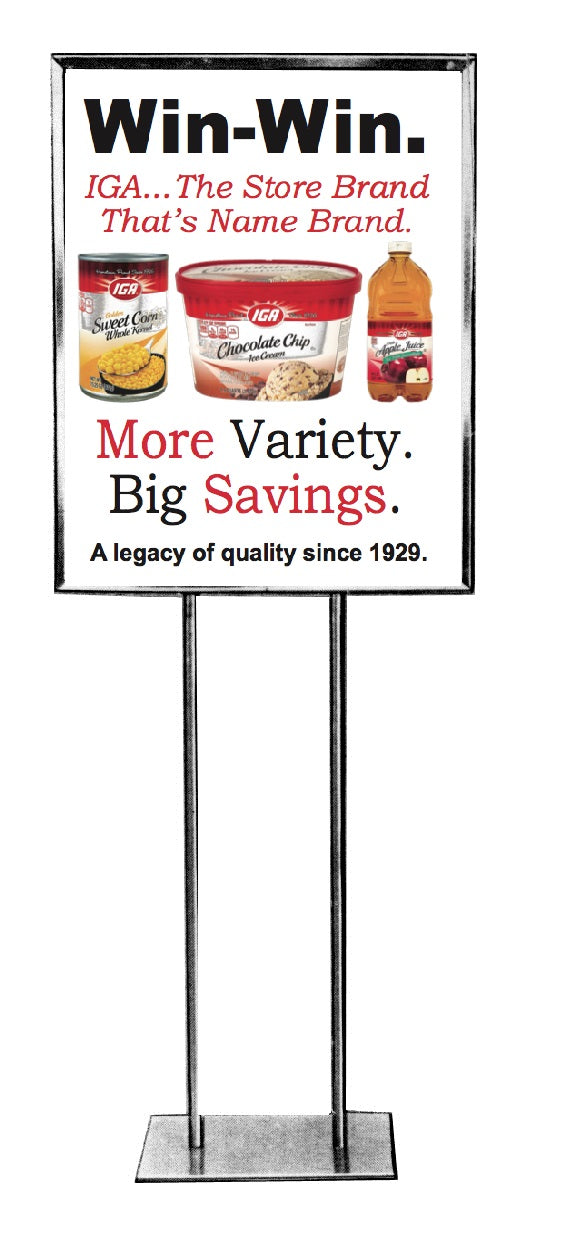 IGA Store Conversation Stanchion Sign — screengemsinc