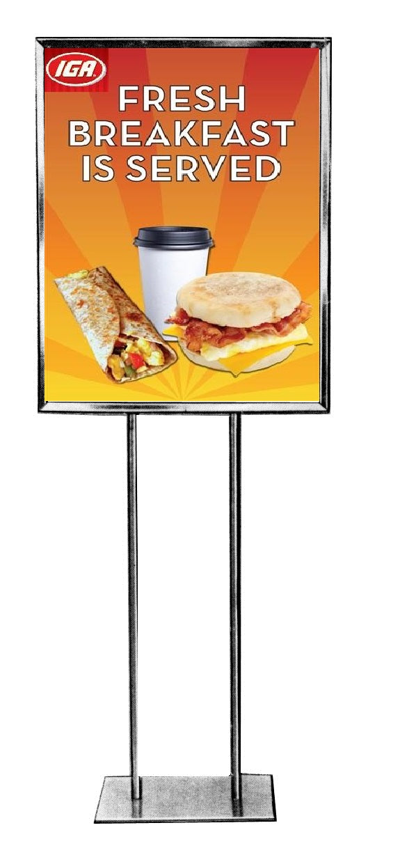 IGA Breakfast Floor Stand Stanchion Sign — screengemsinc