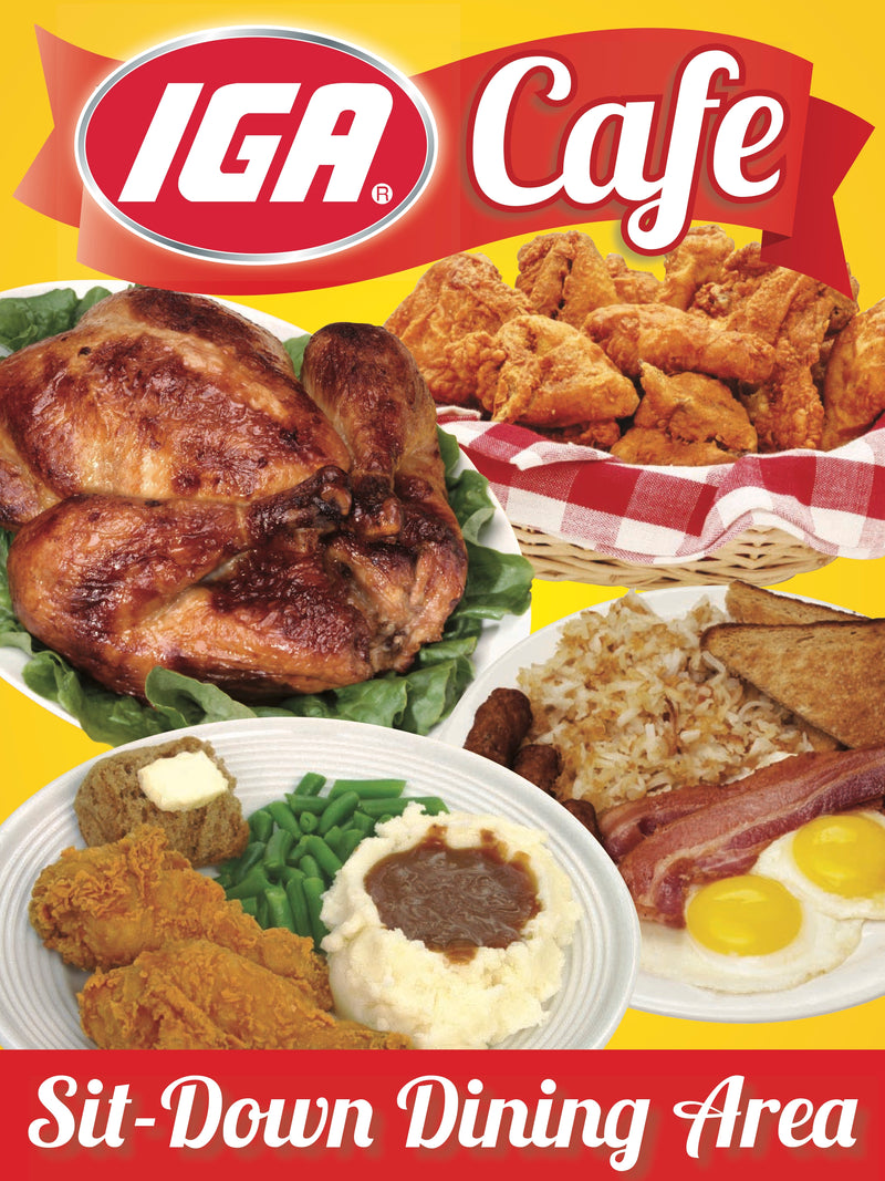 IGA Cafe Floor Stand Stanchion Sign
