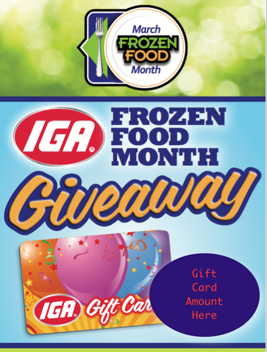 IGA Frozen Food Month Window Signs -48" H x 36" W