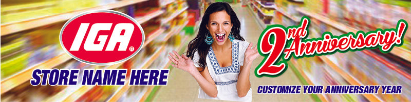 IGA Market Semi Custom Anniversary Banner-5'x3'