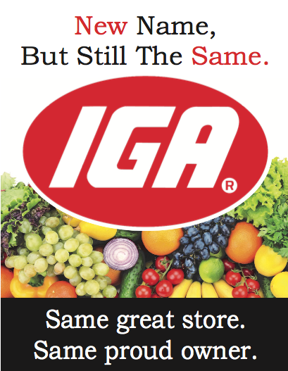 IGA Store Conversation Window Signs -48" H x 36" W