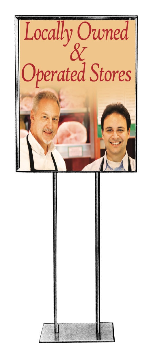 IGA Locally Owned & Operated Stanchion Sign 22" x 28"