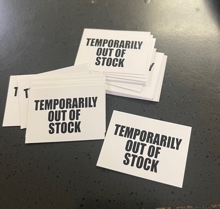 Temporarily Out of Stock Tags-Black- 100 pieces