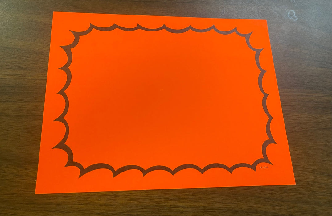 Orange Fluorescent Starburst Shelf Signs- 11"W x 8.5"H- 100 signs