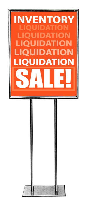 Inventory Liquidation Sale Floor Stand Stanchion Signs-22"x28"