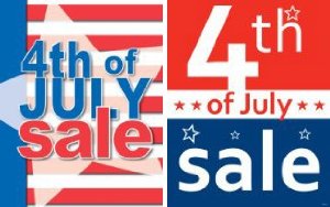 July 4th Sale Posters-Floor Stand-Stanchion Signs-Combo-Value Pack