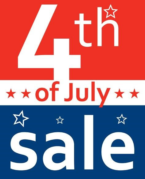 July 4th Sale Posters Floor Stand-Stanchion Signs-RWB-Value Pack