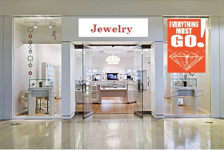 Jewelry Store Everything Must Go Window Signs Poster-36" W x 48" H