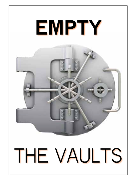 Jewelry Store-Empty the Vaults Sale Window Sign Poster-36" W x 48" H