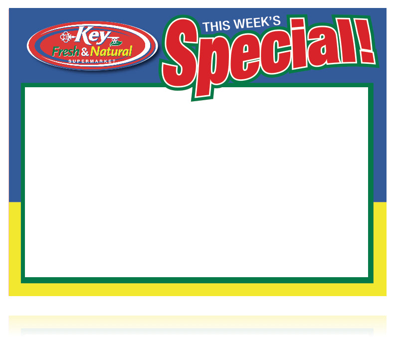 Key Food Fresh & Natural Supermarket Laser Compatible Shelf Signs-100 signs