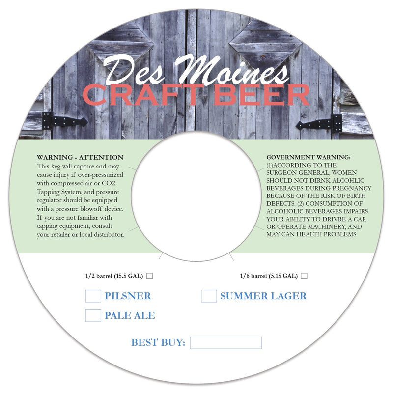 Keg Collars-Custom Printed Full Color 500 pieces