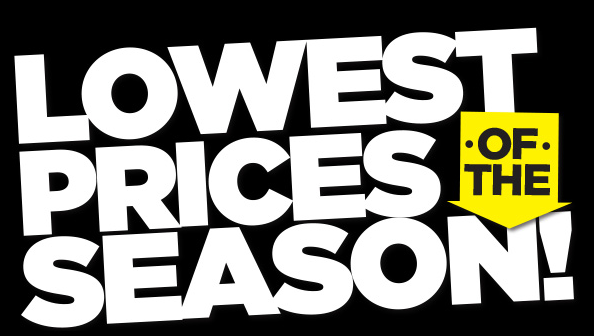Lowest Price of the Season Shelf Signs-Price Cards- 10 pieces
