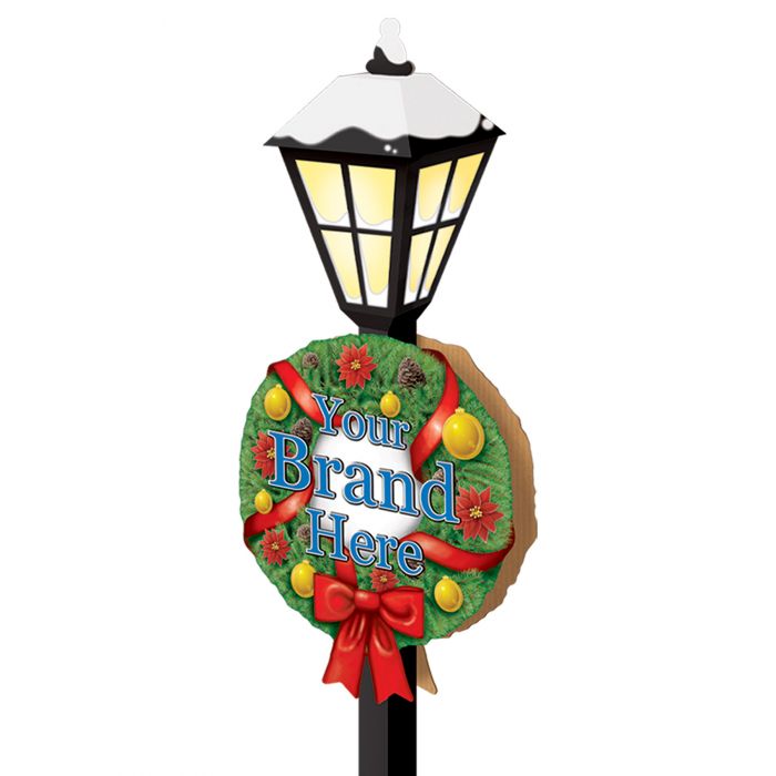 7' Tall Christmas Lamp Post Custom Printed Display Props-10 pieces