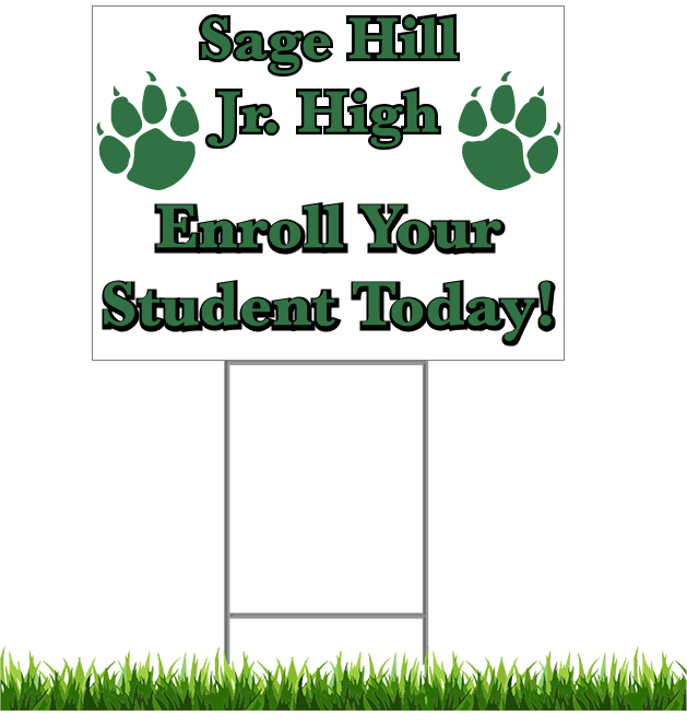 Lawn Yard Signs for Schools-Custom Printed- 24" x 18"- 25 signs