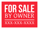 For Sale by Owner Lawn-Yard Signs for Real Estate-Custom Printed 24"W x 18"H