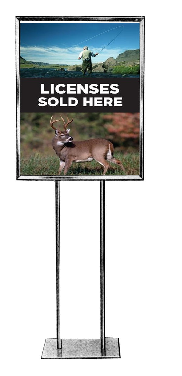 Licenses Sold Here Standard Retail Standard Poster-Floor Stand Stanchion Sign- 22 x 28