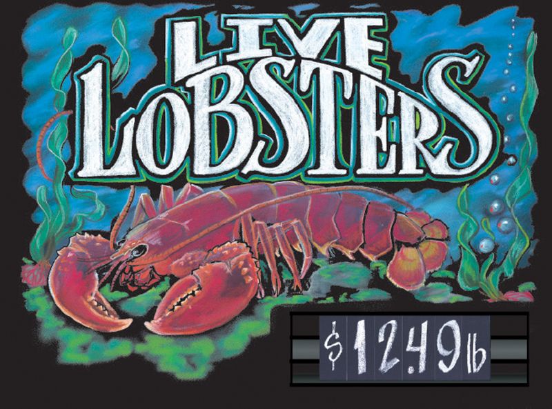 Live Lobsters Price Board Kit